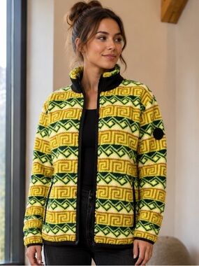 American Eagle Sherpa Fleece Aztec Print Jacket Size L Unisex